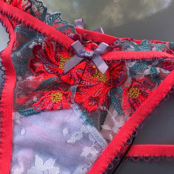 For Love & Lemons Neon Poppy Lace Thong 🧡 - Picture 2 of 7